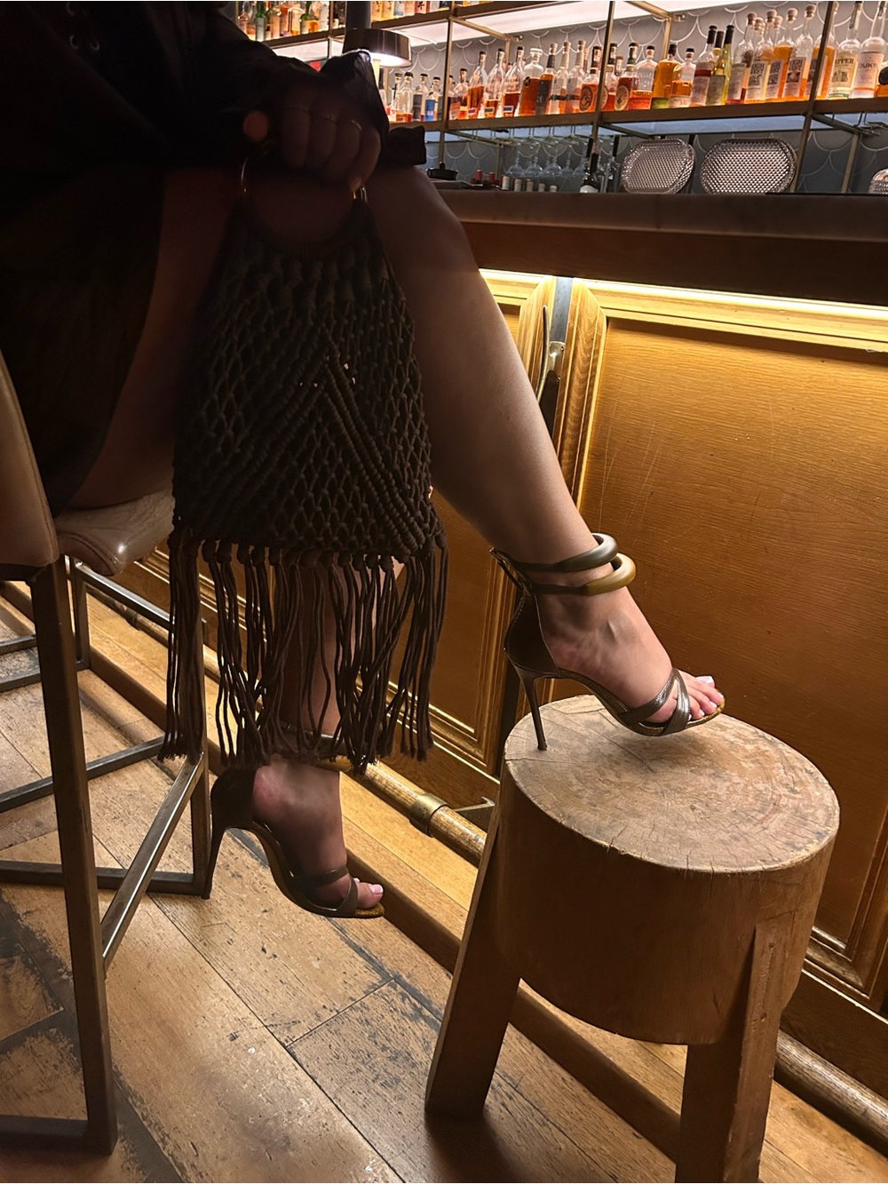 Women’s Bronze Strappy High Heel Sandals - Elegant Evening Style